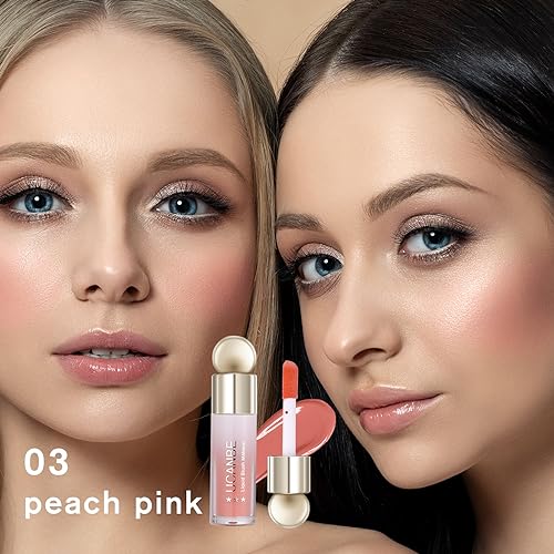 UCANBE 3 PCS Liquid Blush Makeup Set, Blendable Soft Cream Face Blush for Cheeks, Natural Matte Finish Looking Long-Wearing Smudge-Proof Moisturizing Makeup(01)