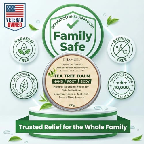 Chamuel Tea Tree Oil Balm - Natural Moisturizing Cream for Dry Skin, 2-Pack