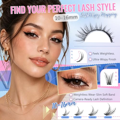 WONSIS Wispy Lash Clusters for DIY Extensions - C Curl
