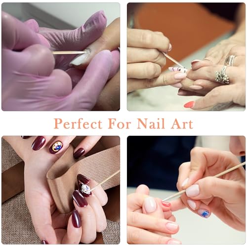 200PCS Pointed Cotton Swabs for Nails - Mini Tips, Microblading Cotton Buds & Nail Polish Clean Up Tool - Fine Point, Precision Micro Swabs for Makeup & Beauty