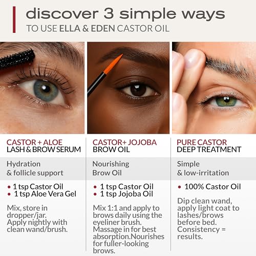Ella & Eden Organic Castor Oil for Eyelashes & Brows - 4 Fl Oz
