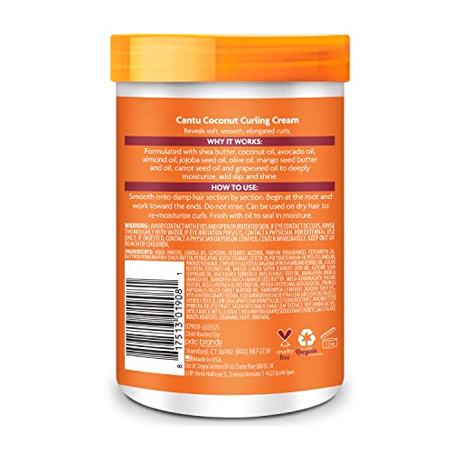 Cantu Shea Butter for Natural Hair Coconut Curling Cream, 25 Ounce