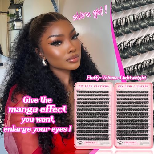 Manga Lash Clusters 504Pcs 10-18mm D Curl Wispy Eyelash Extensions