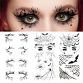 Halloween Eye Shadow Stickers 4 Pairs Spider Web Bat Tattoo