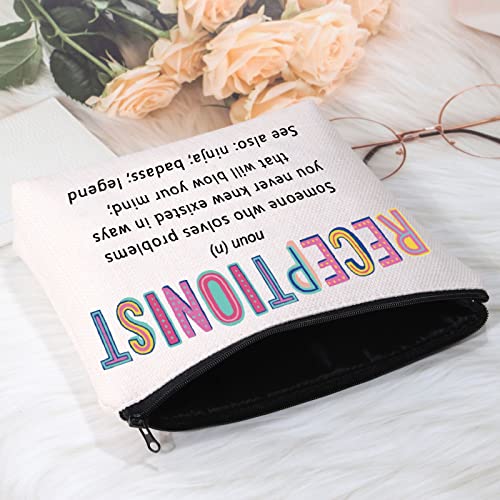 POFULL Receptionist Gift Receptionist Definition Cosmetic Bag Clerical Worker Gift (Receptionist Cosmetic Bag)