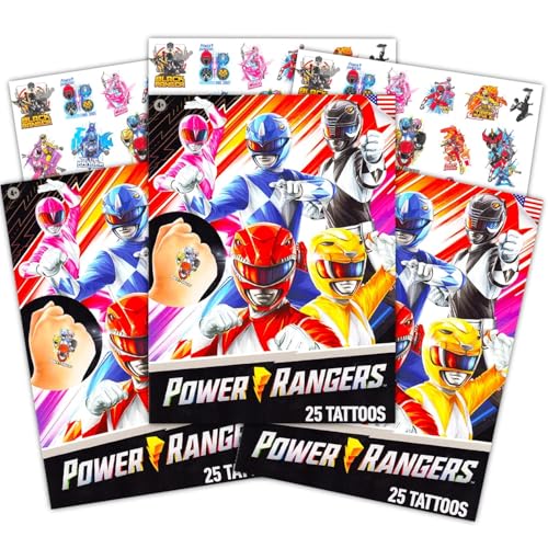Power Rangers Temporary Tattoo Party Favor Set 75 Pc