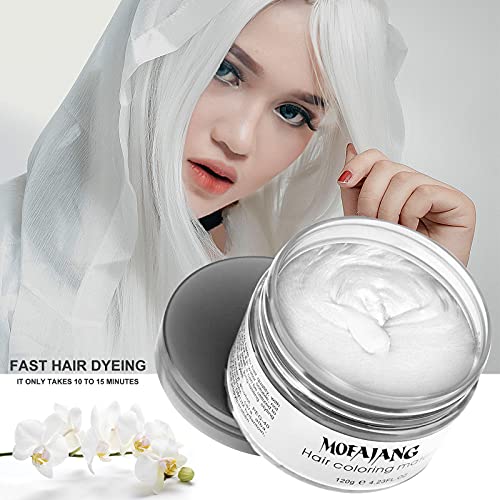 White Hair Wax Color - Temporary Washable Styling Clay