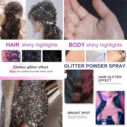Joyeee Waterproof Body Glitter Spray - Long-Lasting Shimmer