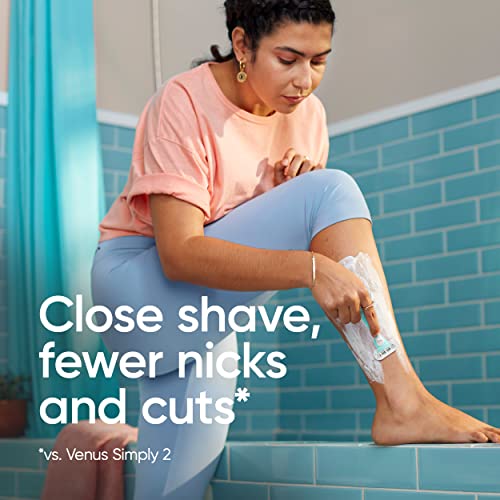 Sensitive Women's Disposable Razors, 3 Blades with SkinElixir, Pack of 4