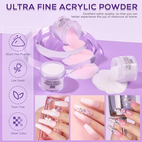 Acrylic Nail Kit Starter Set with Powder, Liquid Monomer & Glitter Tools