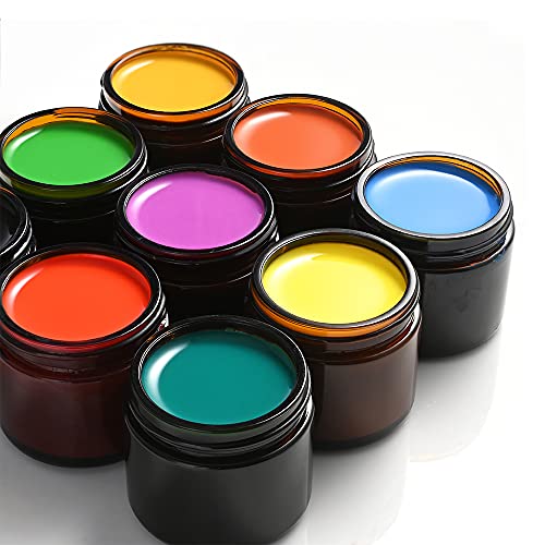 Tecohouse 4 Pack 1oz Amber Glass Jars with Lids for Cosmetics