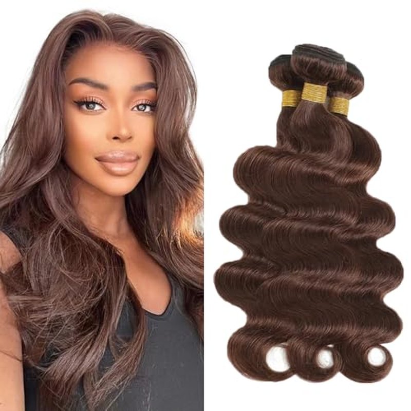 #4 Chocolate Brown Body Wave Human Hair Bundles 18-22 inch