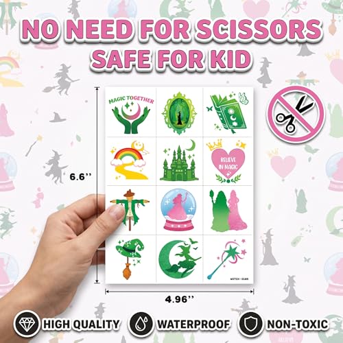 96 PCS Witch Temporary Tattoos for Kids | Party Favors
