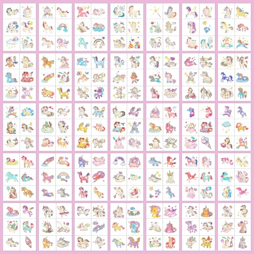 Partywind 204 Glitter Temporary Tattoos for Kids, 34 Sheets