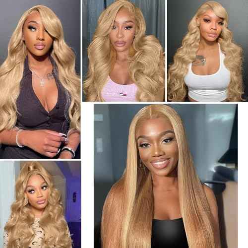 #22 Blonde Bundles Human Hair Body Wave Bundles 20 22 24 Inch Human Hair Weave 3 Bundle Unprocessed Brazilian Virgin Hair Ash Blonde Body Wave Human Hair Extensions 50 Grams/Bundle