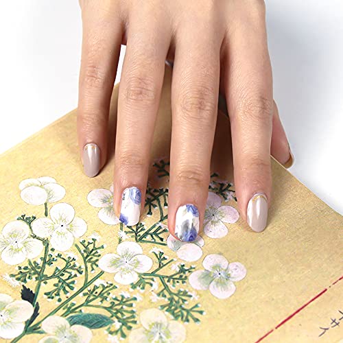 Nelikoo Semi Cured Gel Nail Strips, 20 pcs Gel Nail Stikers, Gel Nail Wraps Semi Cured, Salon-Quality, 2 Weeks Long Lasting