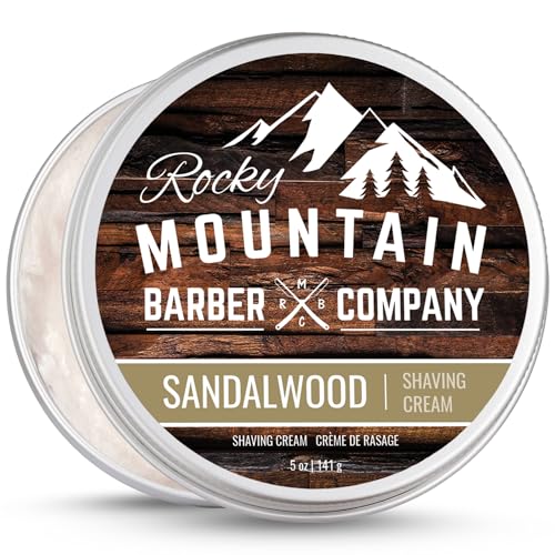 Sandalwood Shaving Cream for Men - Thick Lather, Water-Based, 5oz