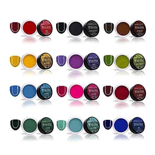 Legacy Nail Acrylic Powder Collections - 12 Colors Professional Nail Art Powder Set Manicure DIY for Dip & Acrylic Nail Extensions (Rosalinda Collection)