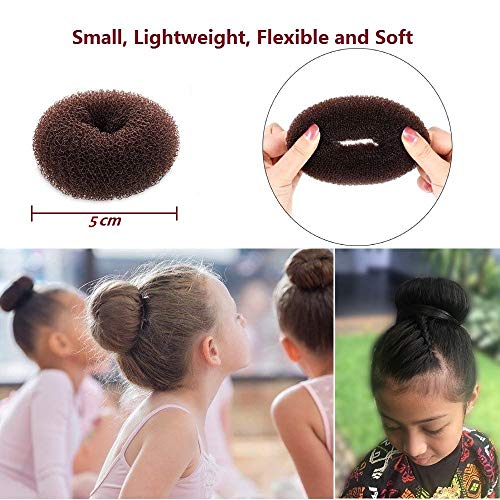 Hair Bun Maker Set - 6 Pack Mini Donut Shapers for Kids