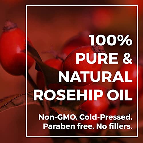 Leven Rose Rosehip Seed Oil 32 oz - Pure Cold Pressed Oil for Face, Body, Hair, Skin & Nails - Nighttime Moisturizer