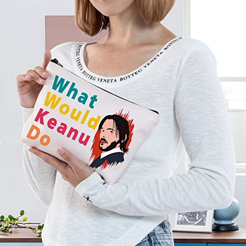 BWWKTOP Keanu Inspired Cosmetic Bag - Multicolor, Waterproof, Letter Print - Travel, Makeup Storage, Gift - Women - Keanu Reeves Fans (Keanu Bag)