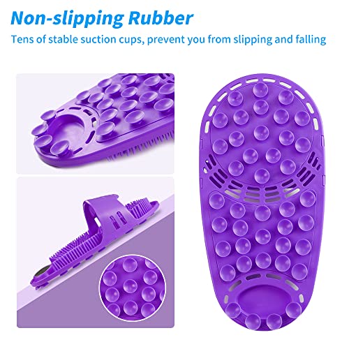 Silicone Shower Foot Scrubber Personal Foot Massage and Cleaning with Soft Silicone Bristles and Non-Slip Suction Cups, Foot Scrubbers for Use in Shower Men and Women (1PCS Purple)