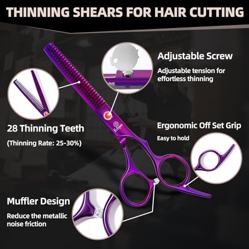 Professional Hair Cutting Scissors Kit - Straight & Thinning Shears