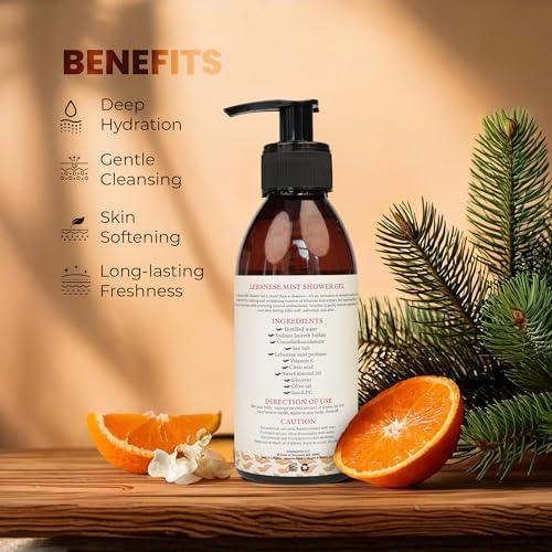 250ml Lebanese Mist Shower Gel ? Rejuvenating Body Wash for Women & Men, Deep Cleansing Hydrating Shower Gel for Dry Skin and Other Skin Types ? Luxury Beauty Daily Body Cleanser