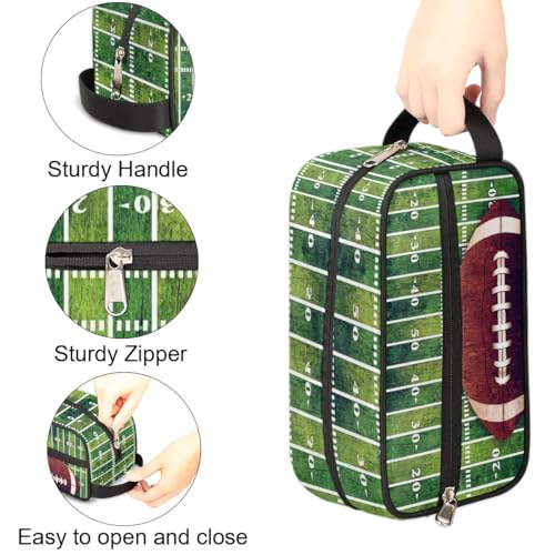 Kids Travel Toiletry Bag for Boys, Waterproof Hanging Dopp Kit Football Sports Wash Bag with Large Capacity for Travel, Sports, Shower