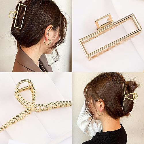 Mehayi 3Pc Metal Large Claw Clips for Thick Hair