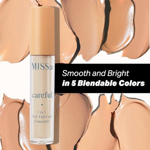 Careful 3-in-1 Matte Concealer, Primer & Plumper with Full-Coverage Pigment for Face & Under Eye Concealer: 102 Neutral Fair, 0.2 Fl Oz