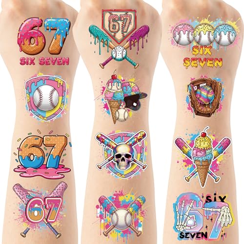 Number 67 Street Art Temporary Tattoos - 8 Sheets