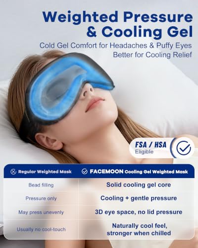 3D Cooling Gel Weighted Eye Mask for Sleep & Migraine Relief