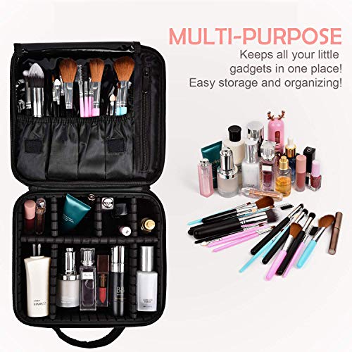 Bvser Travel Makeup Case with Adjustable Dividers