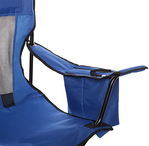 Amazon Basics Camping Chair for Beach, Picnics, Tailgates, Sports, Large, Mesh Back, Blue