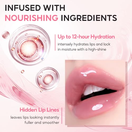 FelinWel Moisturizing Lip Oil - Glossy Sheer Finish, Non-Sticky