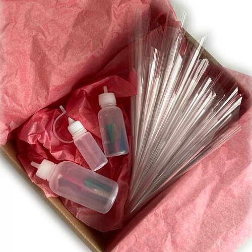 Henna Cones Kit - 20 Empty Pre-Rolled Cones, 3 Bottles, 12 Nozzles