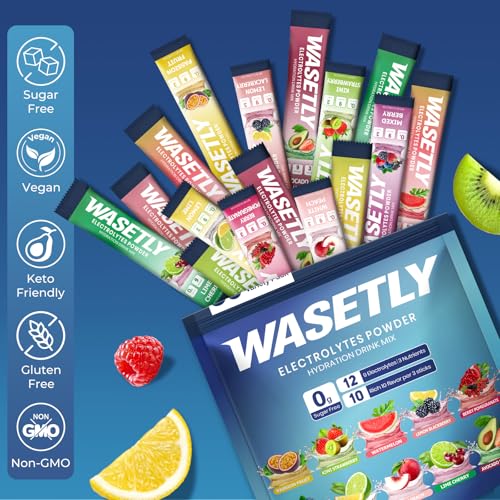 Electrolytes Powder Packets Sugar Free - 30 Sticks, 10 Flavors