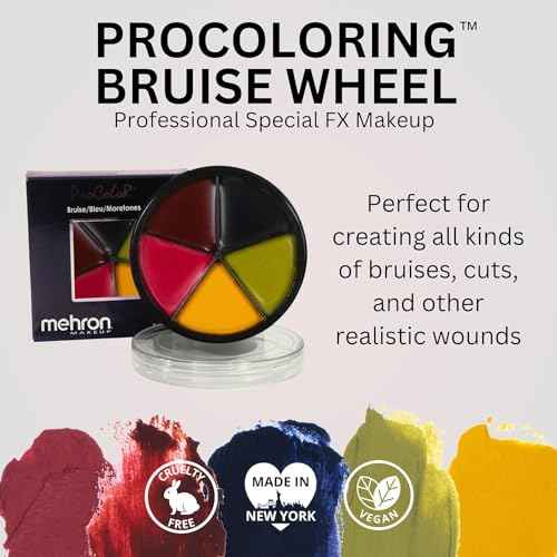 Mehron Makeup PRO FX Bruise Wheel | 5 Color Wheel for Special Effects & Movies | Bruise Makeup Kit | SFX Paint | Halloween Special Effects