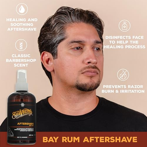 Suavecito Bay Rum Aftershave 8 oz. Pump Spray Bottle - Soothes and hydrates Skin, Prevents Irritation, Helps You Feel Refreshed & Revitalized - Subtle Masculine Fragrance Throughout The Day
