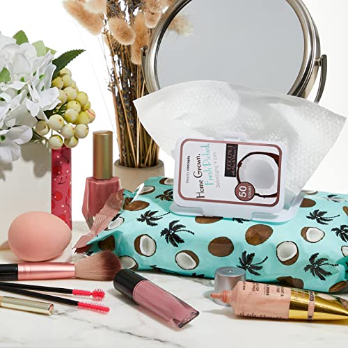 Coconut & Aloe Makeup Remover Wipes - Gentle Facial & Eye Cleansing, 50 Count - B.C. Beauty Concepts