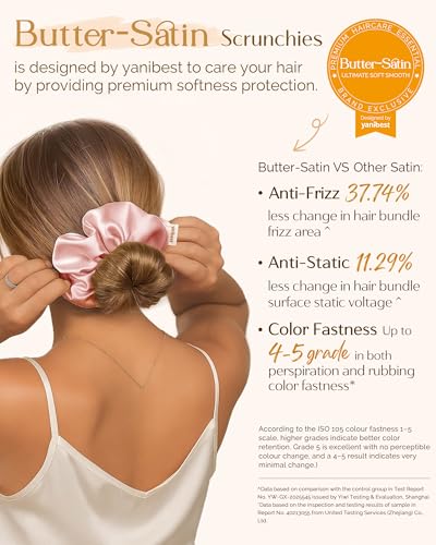 Yanibest 8-Pc Satin Scrunchies - Gentle Hair Ties for All Hair Types