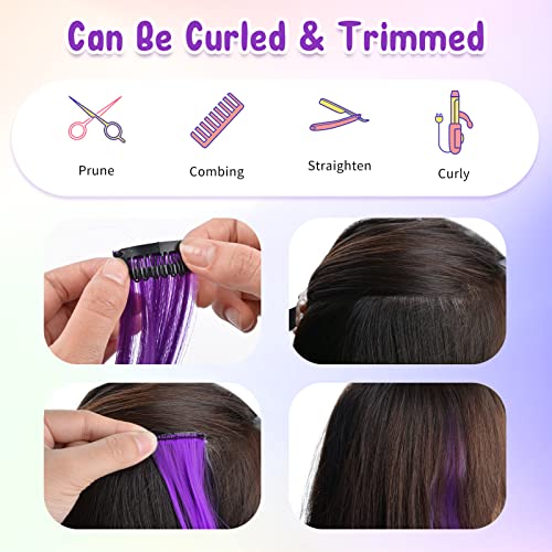 Kyerivs Purple Clip-in Hair Extensions 24pc 20 Inch