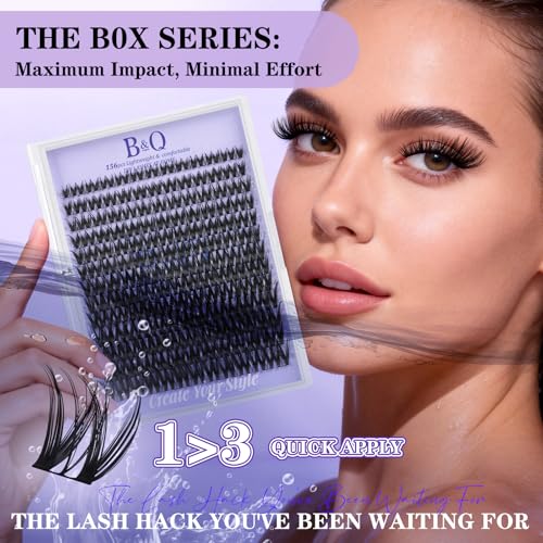 B&Q Flora Lash Clusters Kit Flaunt Lash Clusters D-Curl Cluster Eyelash Extensions Kit Lengthlock Eyelash Cluster 8-18mix Wet Look Eyelashes Clusters Wispy DIY Eyelash Extension Kit (Flaunt B0X Kit)