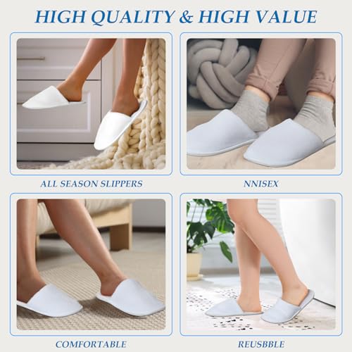 Disposable Slippers for Guest 36 Pairs Velvet Slippers and 400 Pieces Disposable Non Slip Thick Extra Long Shoe Covers for Indoor Outdoor Use