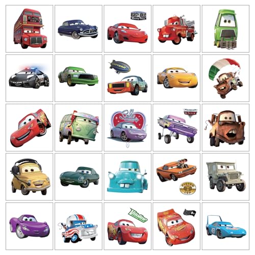 50Pcs Cars Temporary Tattoos for Kids Party Favors