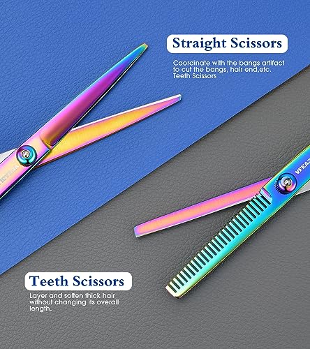11Pc Professional Hair Cutting Scissors Kit with Comb & Cape