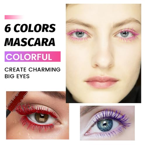 Colored Mascara Set 6-Pack - Waterproof Volumizing Lash