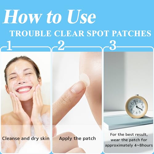 Purederm Trouble Clear Spot Patch - Acne Patches for Blemish Care - Reduces Redness & Protects Skin - Scar Prevention