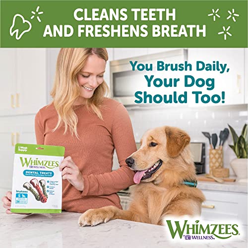 WHIMZEES by Wellness Small Dental Chews Variety Box: All-Natural, Grain-Free, Long Lasting Treats with Grooved Design for Improved Cleaning – Freshens Breath & Reduces Plaque – 56 Count